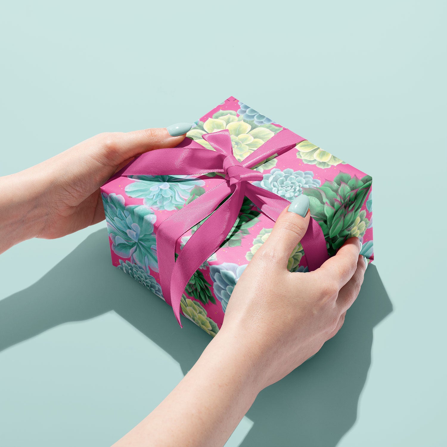 succulent wrapping paper Bright Pink Succulent Wrapping Paper – Talking of Plants