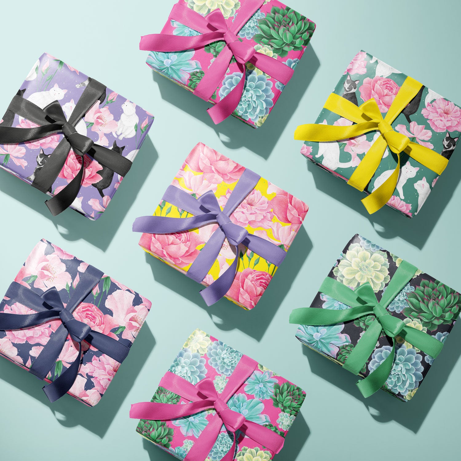 wrapping succulents Bright Pink Succulent Wrapping Paper – Talking of Plants
